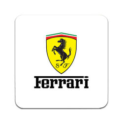 Glasbrikker (2-pak): Ferrari, stilrene bordskånere med unikke og levende motiver