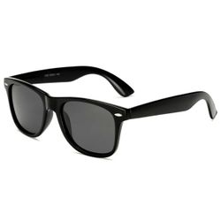 Retro wayfarer solbriller svart svart glass + senil ledning