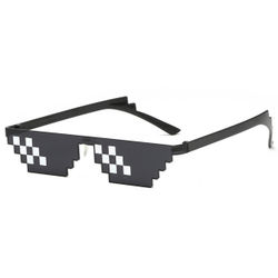Black Thug Life Glasses Meme Sunglasses Pixel + Senils String