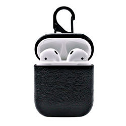 Black Apple AirPods 1/2 taske Case Protection Case i læder læder