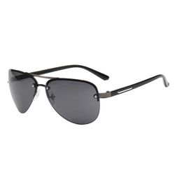 Moderne svarte pilotglass aviator solbriller + senil streng