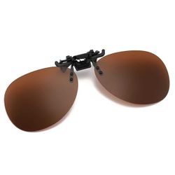 Clip-on Aviator Sunglasses Pilot Glasses Brown