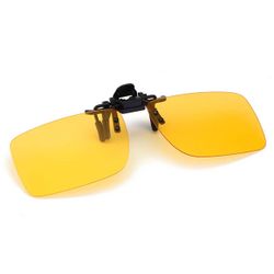 Klipp på solbriller gult glass 35x55mm nattsyn