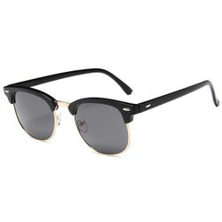 Black Clubmaster solbriller mørkt glass + senil ledning