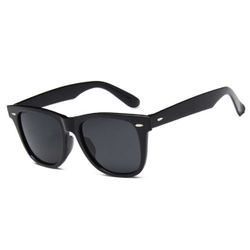 Black Wayfarer solbriller svart glass + senil ledning