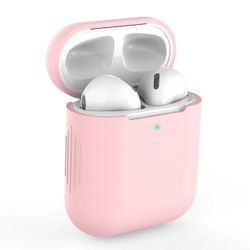 Vaaleanpunainen omena -airpods 1/2 kotelon kotelon sokki -kohdan suojakotelo