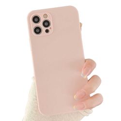 iPhone 12 Pro Thin Pink Beige Mobile Shell med objektivdeksel 1mm TPU