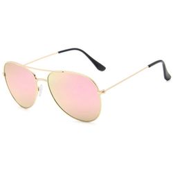 Solbriller pilot kvinner gull rosa speilglass + senil ledning