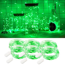6-pack 1m Mini LED Light Loop Battery Operated Green