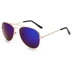 Pilot solbriller for barn - barns solbriller - Gold Blue Mirror Glass