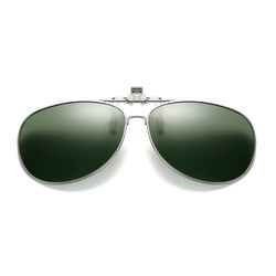 Flip Up Polarized Pilot Clip-On solbriller metallgrønn