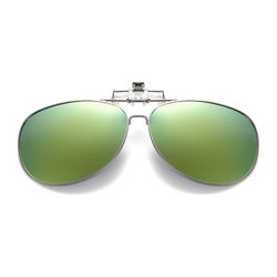 Flip Up Polarized Pilot Clip-On solbriller metall gull