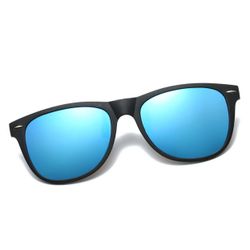 Polariserte Wayfarer Clip On Solbriller Flip Up Blå speillinser
