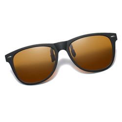 Polarisert Wayfarer Clip On Solbriller Flip Up Brown