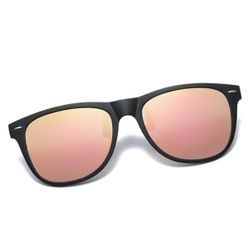 Polariserte Wayfarer Clip On Solbriller Flip Up Rosa speillinser
