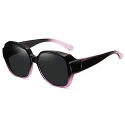 Polarized Suncovers Solbriller Over Glasses Sort/lilla