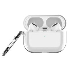 Kova läpinäkyvä Apple AirPods Pro -kotelo karabiinirenkaalla