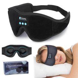 3D Memory Foam Sovemaske med Bluetooth-hodetelefoner og timer | Luksus sovehodetelefoner svart