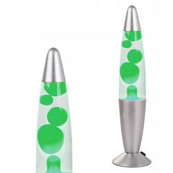 Lavalampe – grøn voks lampe med justerbar lysstyrke, natlampe med retrodesign 34,5 cm
