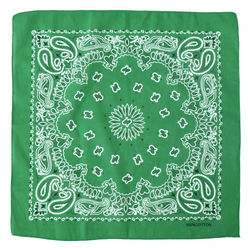 Dobbelsidig Bandana i 100% Bomull – Paisleymønster 55x55 cm, Grønn