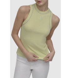 DKNYtil kvinder. DJ5T1380 Top Stone grøn (XS), Casual, Bomuld, Uden ærmer/stropper