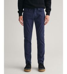Ganttil mænd. 1000262 Jeans Slim Fit Desert navy (31/34), Casual, Bomuld, Bæredygtig, Blå