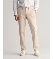 Ganttil mænd. 1505221 Beige twill Slim Fit Chino-bukser (36/34), Casual, Bomuld
