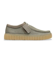 Clarkstil mænd. 26184642 Torhill grønne lædersko (41.5), Fast, Ruskind, Blonder, Casual