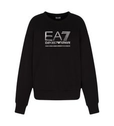 EA7til kvinder. 7W000421_AF10377 Sweatshirt Maxilogotype Visibility sort (L), Casual, Bomuld, Lange ærmer