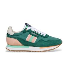 Pepe Jeanstil kvinder. PLS400020 Aiden Tape læder-sneakers grøn (39), Fast, Blonder, Casual