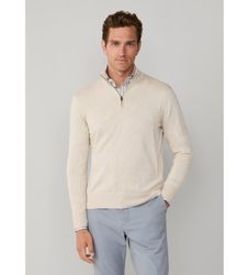Hackett Londontil mænd. HM7000137 Pullover med lynlås beige (M), Casual, Bomuld