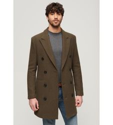 Superdrytil mænd. M5011885A Byens købmandsbutik grønlig brun frakke (S), Casual, Bomuld, Lange ærmer