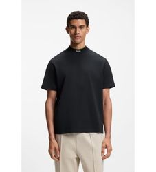 BOSStil mænd. 50555527 T-shirt med marineblå krave (L), Casual, Bomuld, Korte ærmer