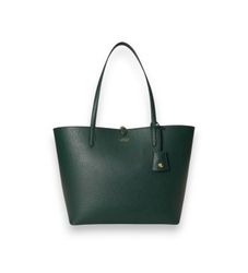 Lauren Ralph Laurentil kvinder. 431795329084 Stor vendbar tote-taske i grøn (OSFA), Casual, Polyuretan