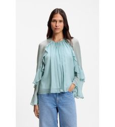 BOSStil kvinder. 50573224 Bradia grøn bluse (44), Casual, Viscose, Lange ærmer