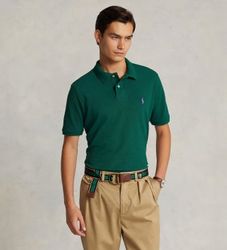 Polo Ralph Laurentil mænd. 710782592016 Den ikoniske grønne Custom Slim Fit polo i pique (M), Casual, Bomuld, Korte ærmer