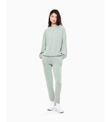 EA7til kvinder. 7W000194_AF12643 Core Lady Relax-sæt, grøn (S), Casual, Sport, Sportstøj, Multisport, Elastin, Lange ærmer