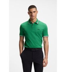 BOSStil mænd. 50469055 Grøn Paddy-polo (M), Casual, Bomuld, Korte ærmer