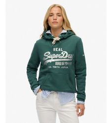 Superdrytil kvinder. W2012569A Hoodie Metallic grøn (M), Casual, Bomuld