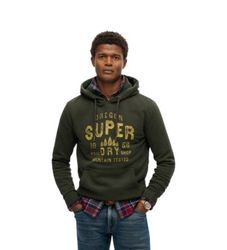 Superdrytil mænd. M2014366A Work Shop hættetrøje i grøn (XXL), Casual, Bomuld