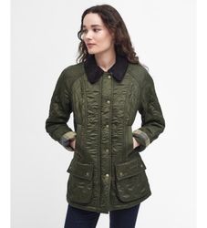 Barbourtil kvinder. LQU0471 Beadnell Polarquilt-jakke i olivengrøn (XL), Casual, Polyester