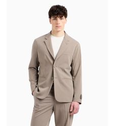 A|X Armani Exchangetil mænd. XM000345AF10897U6107 Beige enkeltradet blazer (46), Casual, Polyester