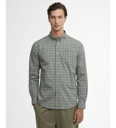 Barbourtil mænd. MSH5023 Lomond grøn skjorte (L), Casual, Bomuld, Lange ærmer