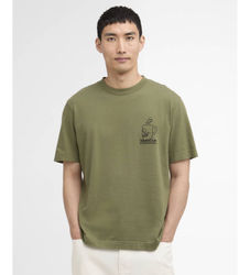 Barbour internationaltil mænd. MTS1587 Staithes T-shirt grøn (M), Casual, Bomuld, Korte ærmer