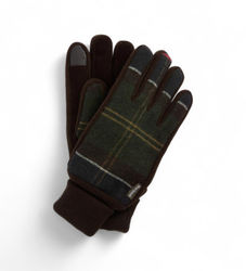 Barbourtil mænd. MGL0144 Hackney Tartan-handsker grøn (L), Casual, Polyester