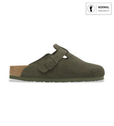 Birkenstocktil mænd. 1024721 Træsko i læder Boston (Regular pasform) grøn (46), Fast, Ingen, Casual