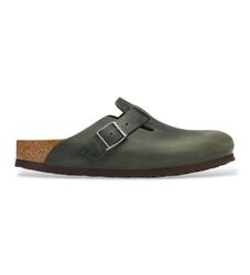 Birkenstocktil mænd. 1032724 Skindtræsko Boston Oiled (Regular Fit) grøn (42), Læder, Fast, Ingen, Casual