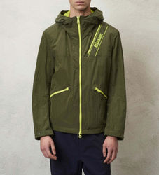 Blauertil mænd. 24SBLUC01094 Micah jakke med kruseffekt grøn (S), Casual, Nylon, Lange ærmer