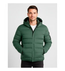 BOSStil mænd. 50551893 Riplite grøn frakke (S), Casual, Polyester