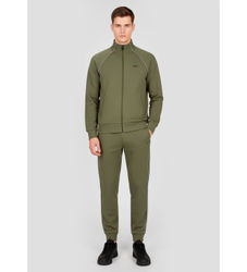 BOSStil mænd. 50555906 Træningsdragt med grøn kontrastpiping (XL), Casual, Sport, Bomuld, Multisport, Lange ærmer